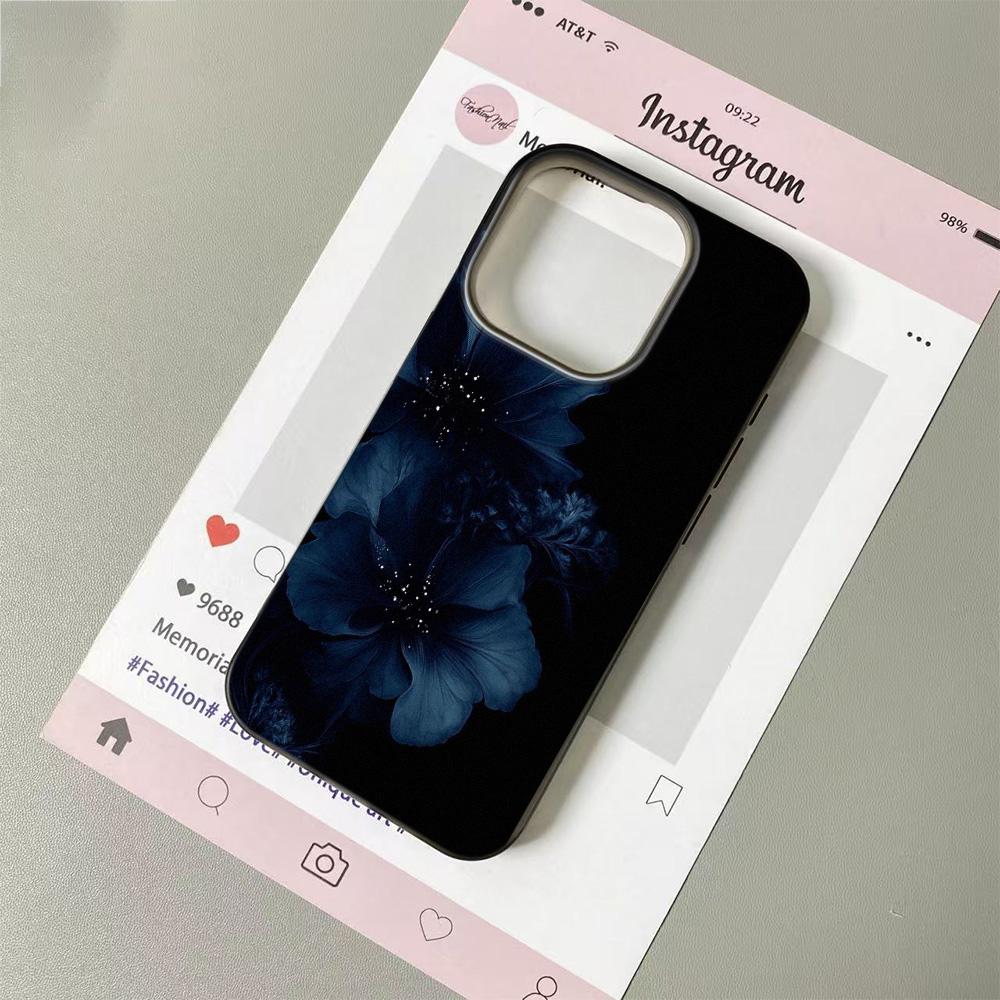 Чехол для телефона с узором из цветов темной лилии для IPhone 11 13 15 Pro 14 16 Plus 12 Pro Max 17Air, силиконовый мягкий прозрачный чехол-оболочка