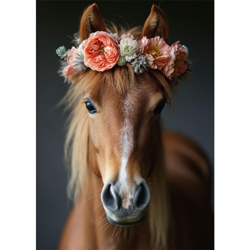 Детские животные кролик коза свинья собака лошадь овца цветок корона холст постеры и принты настенные художественные картины для дома декор детской комнаты