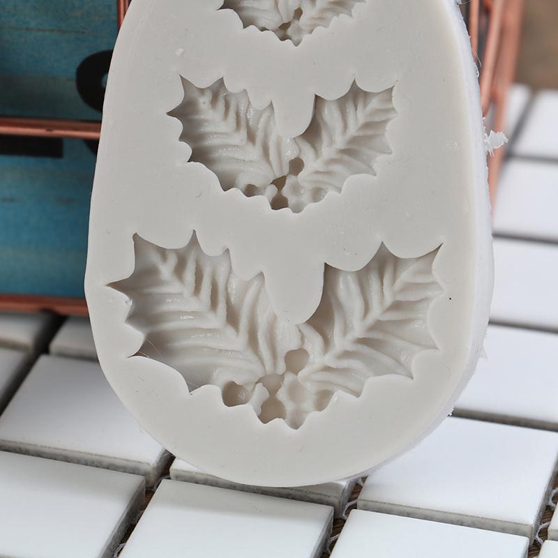 Силиконовая форма для торта, Рождественская Холли, помадка, шоколадное печенье, формы для конфет, инструменты