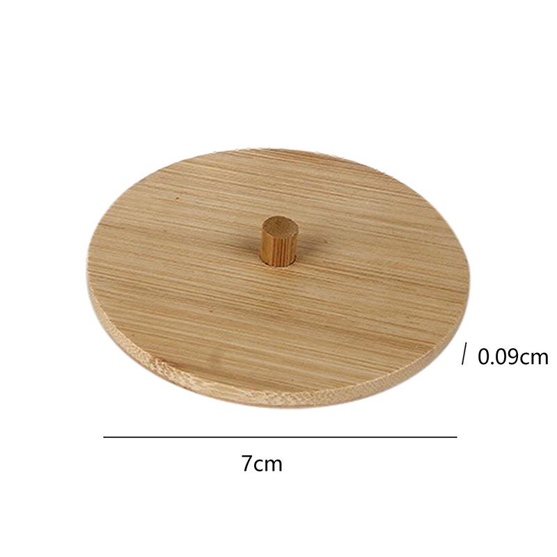 Cotton Swab Storage Box Makeup Organizers Qtip Container Cosmetic Small Change Jewelry Storage Box Bamboo Lid Jar Home Storage
