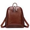 Women Backpack Cross Body Shoulder Bags Daypack Oil Wax Genuine Leather School Fashion Retro Cowhide Female Backpacks