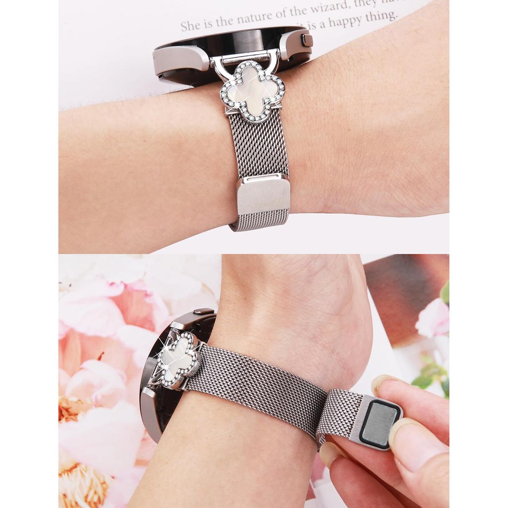 For Realme Techlife Watch S100 Milanese Band Stainless Steel Magnetic Watch Strap with Clover Connector, Size: S