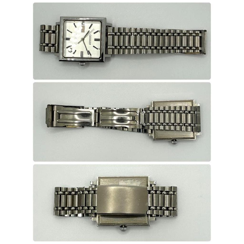 Used Rare CITIZEN Auto Day-Date 21 Jewels Square Wristwatch