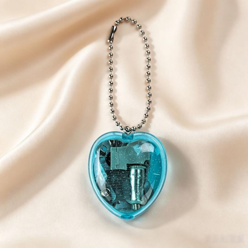 Mini Transparent Music Box Keychain Portable Melodic Decor Multiple Vibrant Colors Pendant for Key Ring Bag Valentine's Day Gift