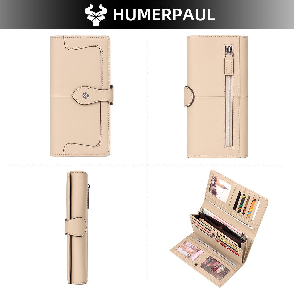 Humerpaul Женский кошелек длинный кожаный кошелек большой вместимости многокарточный кошелек-клатч с окошком для фото кошелек для мелочи