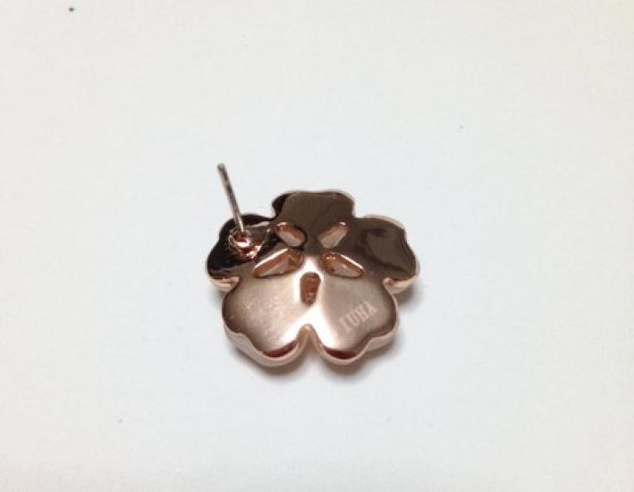 IUHA Нежно-розовый цвет сакуры 18K розовое золото австрийский цирконий (ИИУА) серьги, Сакура, с покрытием,