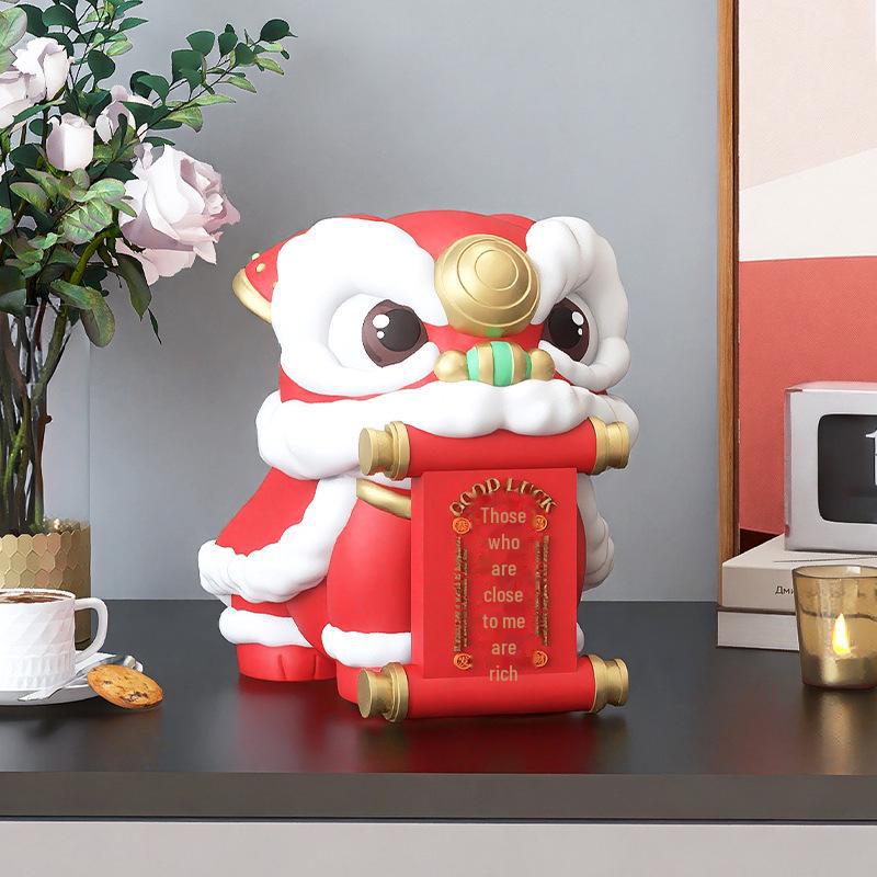 Festive Lion Wine Cabinet Decoration – Perfect for Living Room, Desks, Birthdays, or Housewarming Gifts