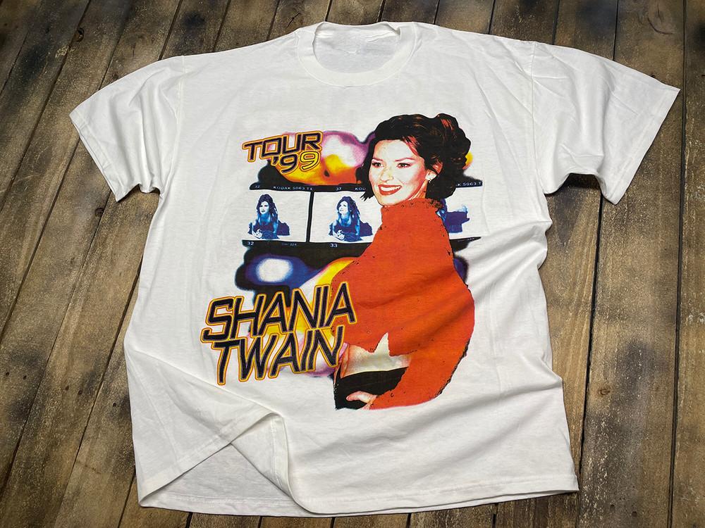 SHANIA TWAIN 1998 TOUR Shirt Short Sleeve White Unisex S-5XL 1V0132 Unisex T-Shirt