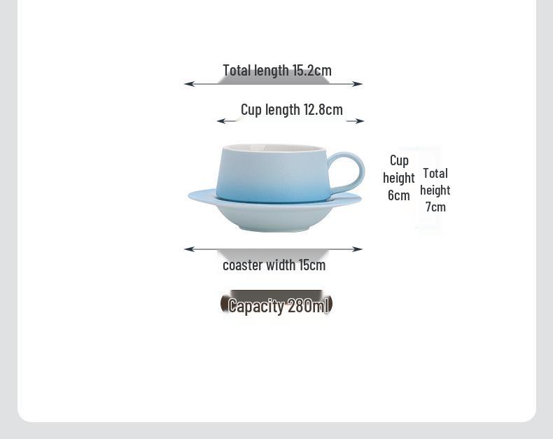 High-End Gradient Ceramic Coffee Cup & Saucer Set for Afternoon Tea