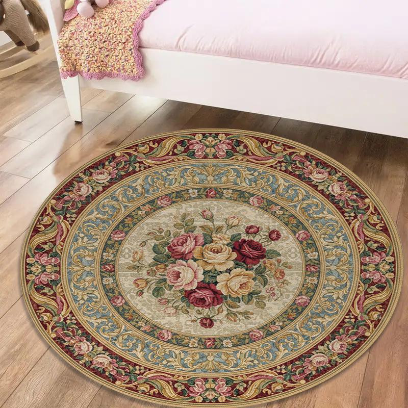 Rose Gorgeous Round Area Rug,Carpet Rug for Living Room Bedroom Sofa Playroom Decor,Non-slip Floor Mat62