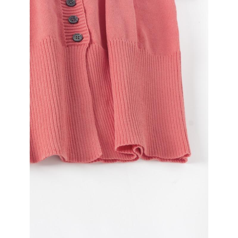 Женский весенне-летний кардиган с приталенным воротом, длинный рукав, круглый вырез, вязаный свитер