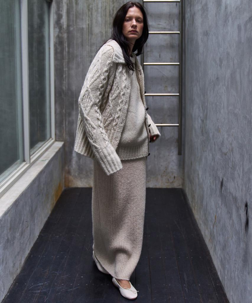 Grida J Wool Blend Ribbed Maxi Skirt_Beige