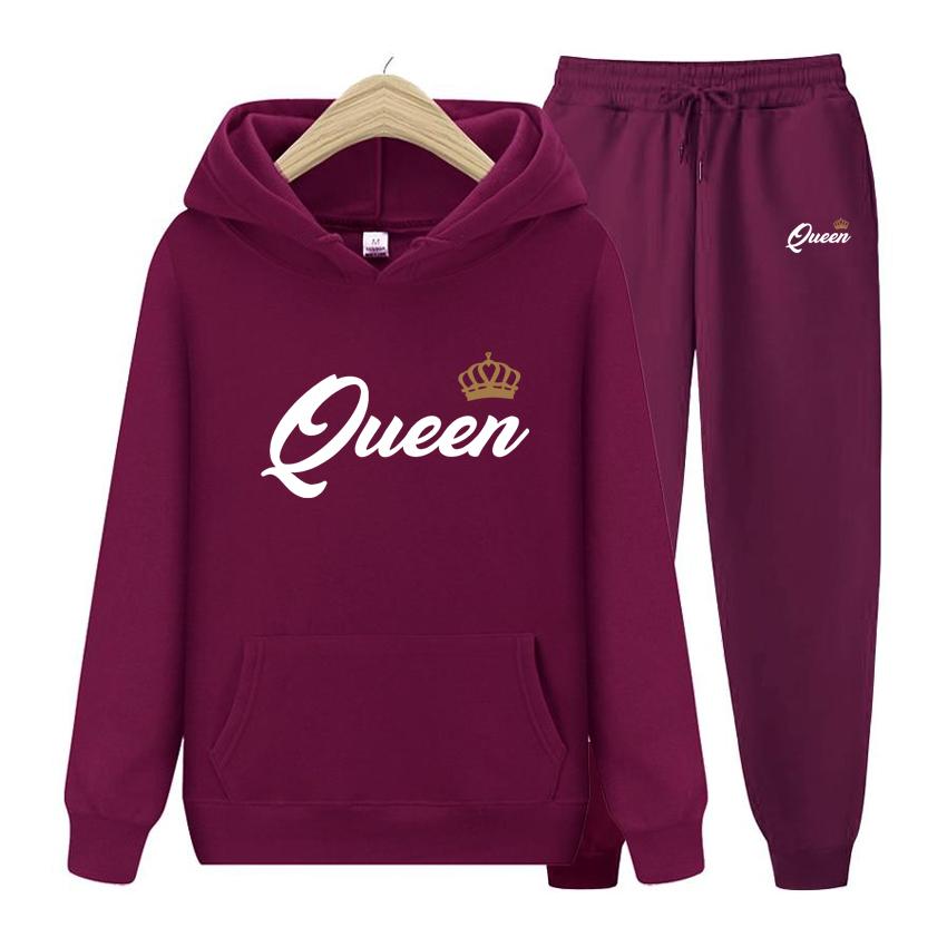 Women's Hoodie Autumn Men's Hoodie + Pants Sets Queen Women Suit Hoodie Two Pieces Set Hooded Sweatshirt