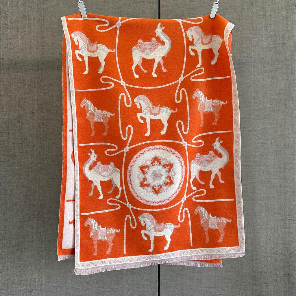 Женский роскошный дизайнерский шаль-накидка, новый высококачественный жаккардовый шарф с животным принтом, для защиты шеи, кашемировый, толстый, теплый шарф, эшарп