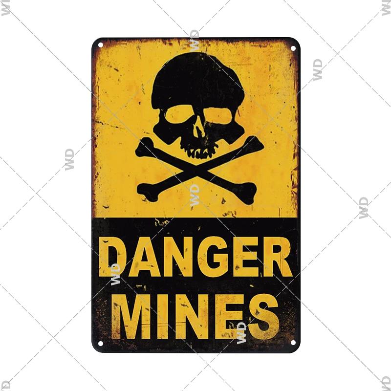 Caution Metal Tin Sign Vintage Metal Plaque Warning Slogan Retro Metal Posters Plate Signs Door Factory Home Wall Decor