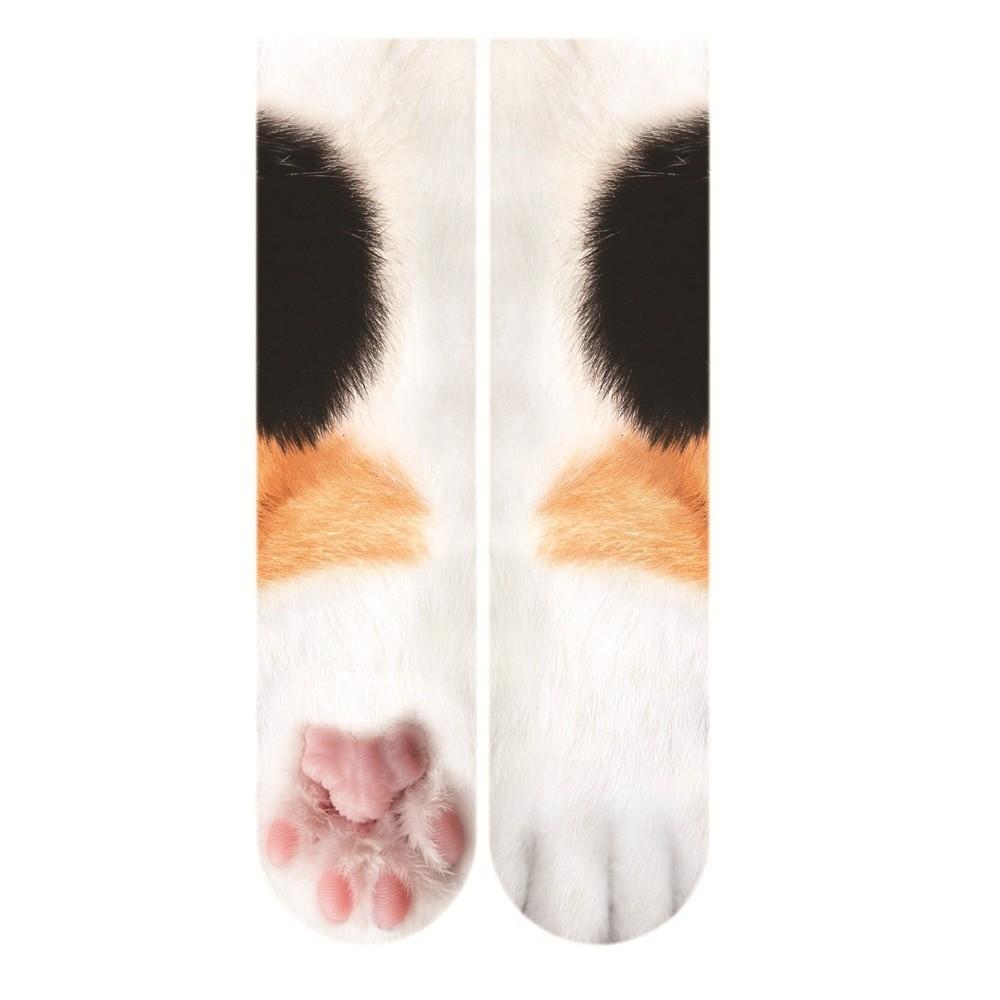 Thicken 3D Print Animal Paw Socks Breathable Novelty Stocking Creative Thermal Calf Socks  Adult