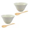 Aito Seisakusho Ceramic Mino Ware Bowl Spoon Dishwasher and Microwave Made In Product Number Suitable for Single or Couples "Ciel" & Pair, White,