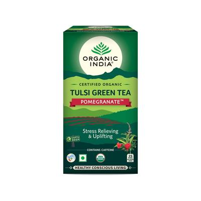 ORGANIC INDIA Зеленый чай с тулси и гранатом 25 пакетиков и Тулси Сладкая роза 25 пакетиков Успокаивающий травяной напиток