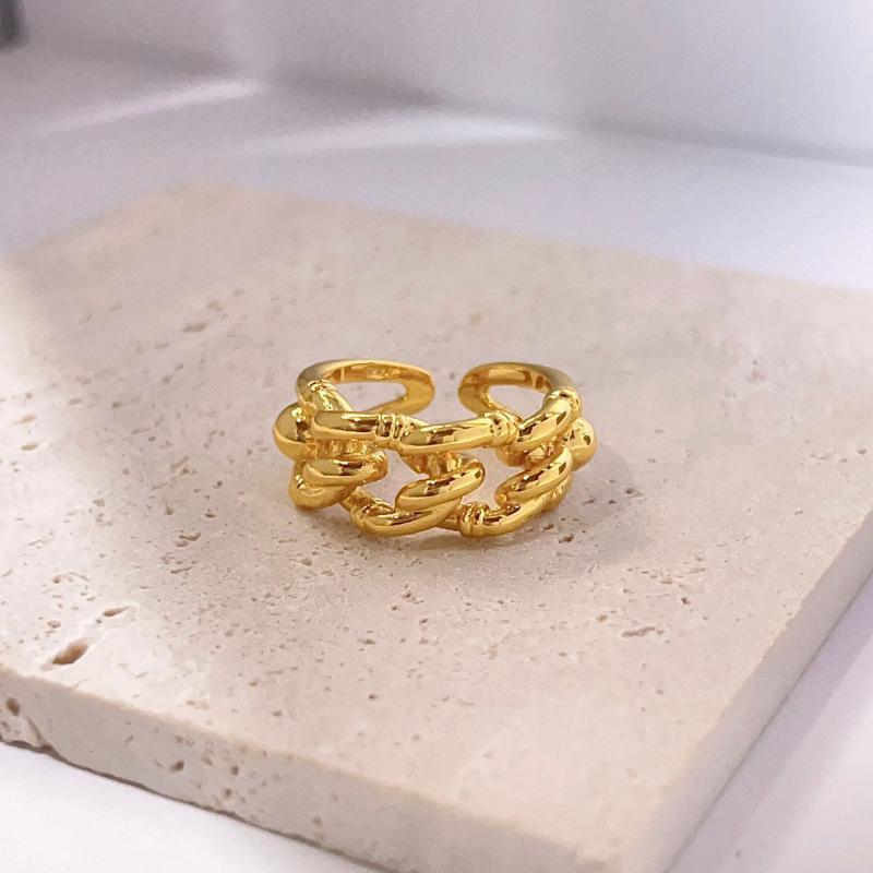 Gold Braided Open Ring for Women - Japanese & Korean Fashion Accessory