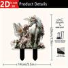 Fairy and Unicorn Garden Stump - Sun Catcher, Outdoor Decoration, Suitable for Potted Plants and Flower Beds, Anniversary Gift