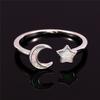 New Golden Treasure Star Moon Open Ring Fashion Versatile Ring