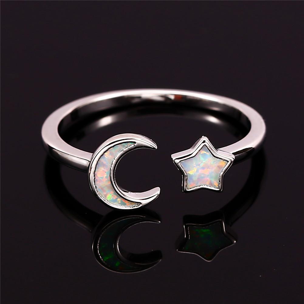New Golden Treasure Star Moon Open Ring Fashion Versatile Ring