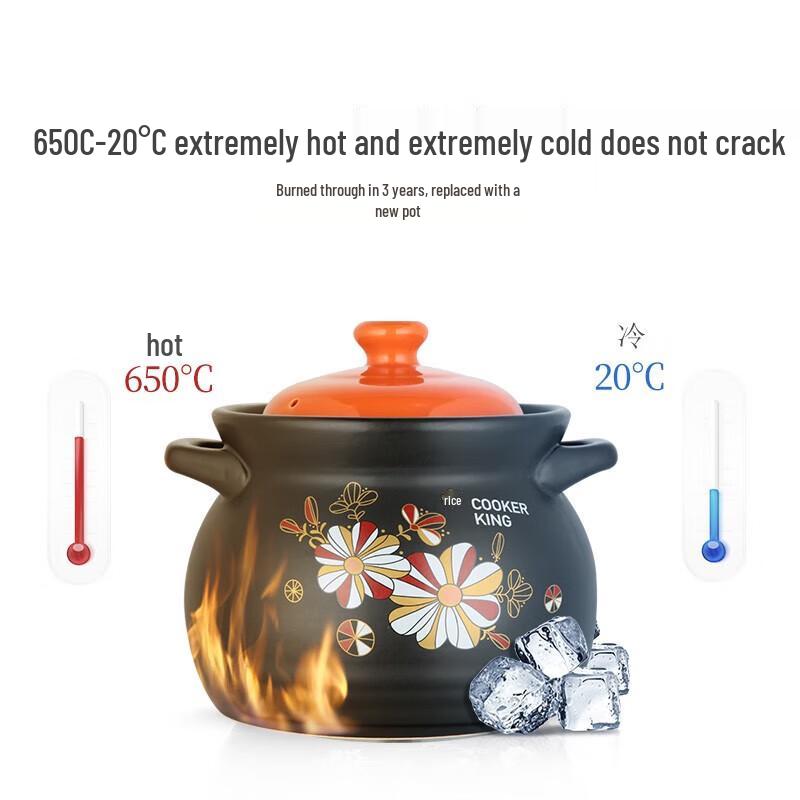 Cui Da Huang 6L Ceramic Claypot Soup Pot with Anti-overflow Lid