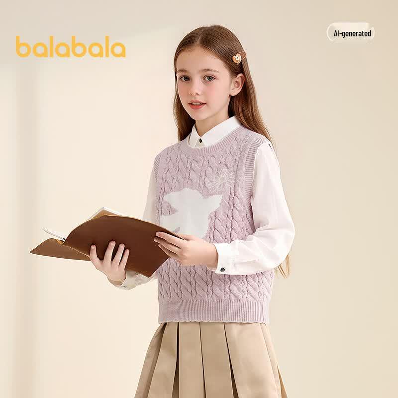Осенний вязаный жилет для девочек Balabala