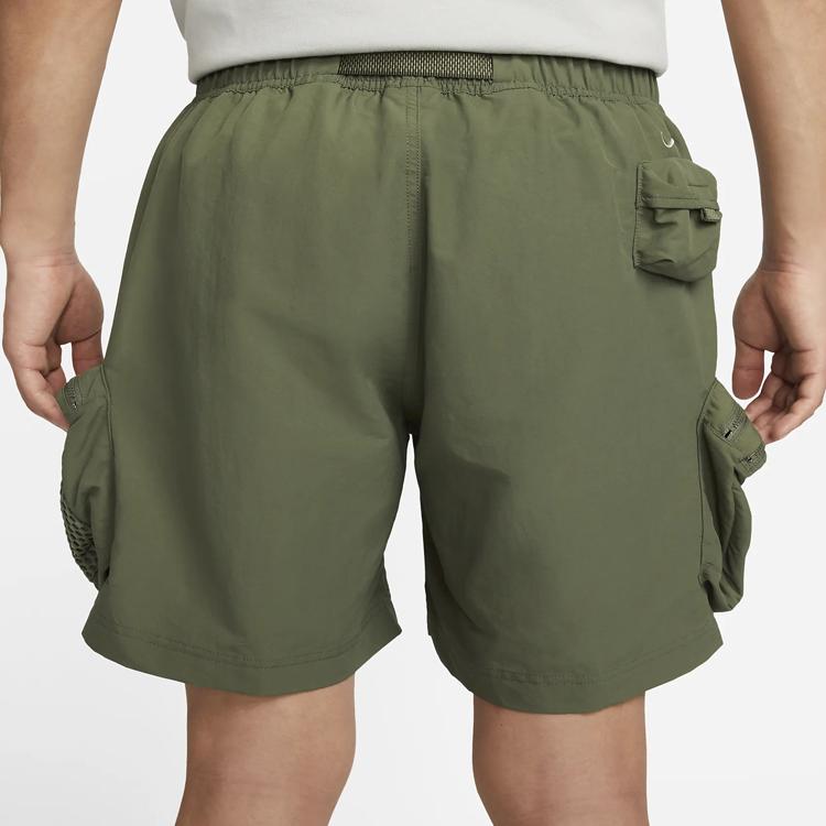 Nike Solid Color Logo Outdoor Hiking Cargo Shorts Men Bottoms Khaki-Green DN3946-222