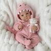 Кукла Reborn Бетти с тканевым телом 18 дюймов, полное виниловое тело, кукла-младенец, одежда: розовый ромпер с динозавром, яркие куклы Reborn для подарков на День защиты детей