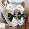 Модные и универсальные ботинки Butterfly Knot, хлопковая обувь для женщин на осень и зиму, плюшевые, теплые, контрастные