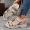 Ladies' Comfortable Wedge Sandals, Ankle Strap, Open Toe Hollow Design, Thick Rubber Sole, Casual Summer Shoes for Outdoor Relaxation