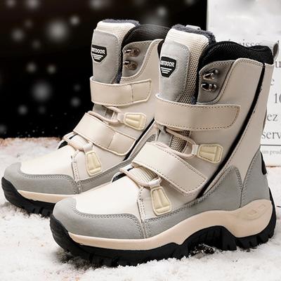 Зимняя женская хлопковая обувь с высоким берцем 35–42 лет, противолыжные ботинки, уличная зимняя обувь большого размера на толстой подошве