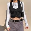 Punk Style Women's Dressy Waistcoat Racerback Vest Vintage U-shaped Neck Steampunk Jacquard Weskit Chic Design 2023