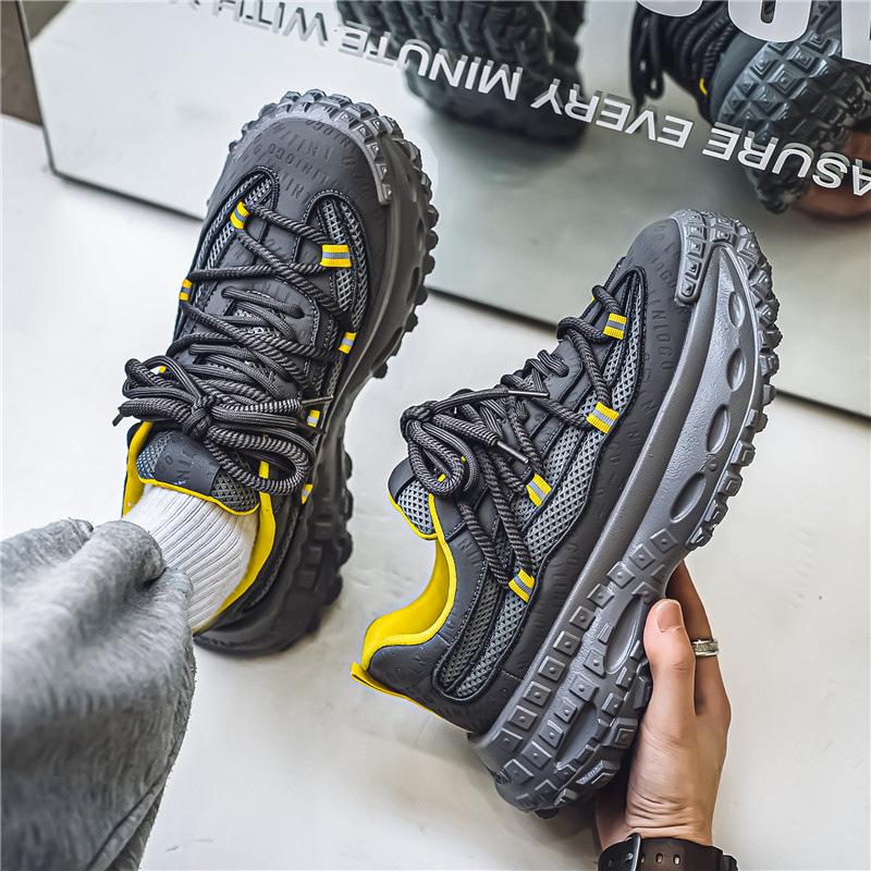 Men's Shoes Fashionable Thick-soled Heightening Sports Dad Shoes Men's Korean Version of High-end Versatile Breathable Casual Mesh Shoes