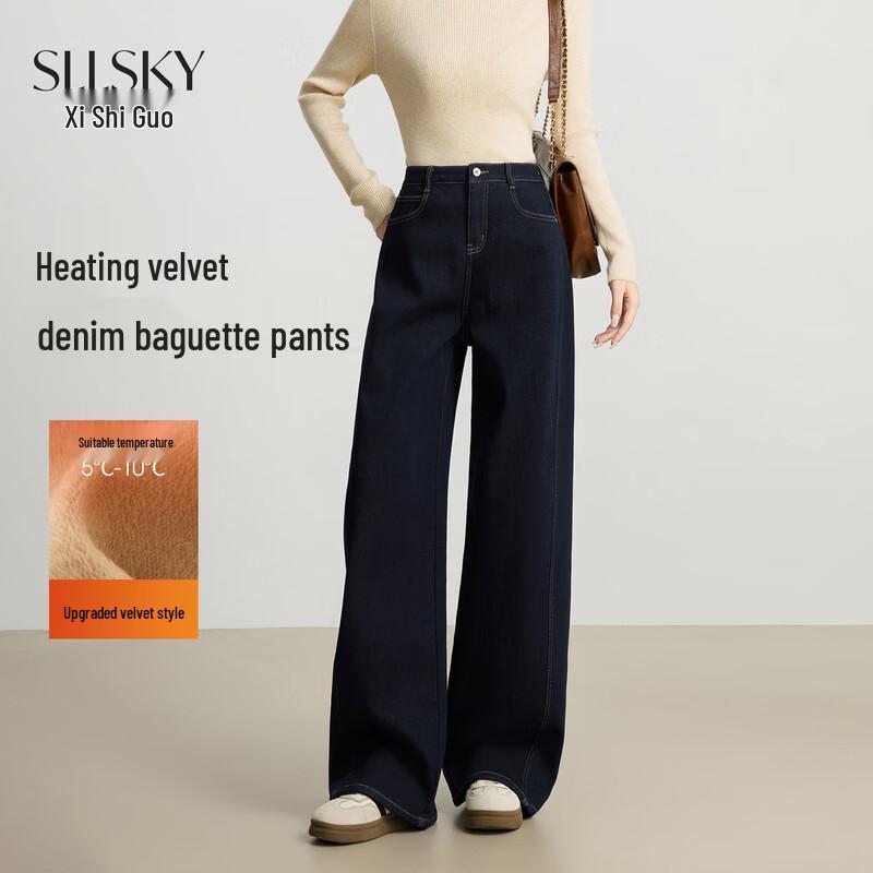 SLLSKY Women's Denim Blue Casual Cotton-Blend Top