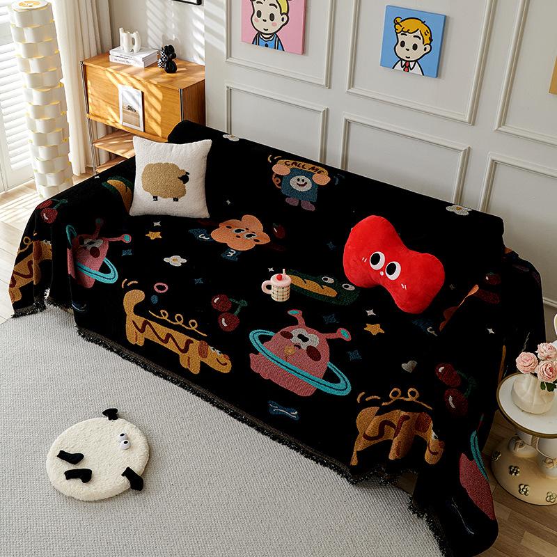Cartoon Chenille Full Coverage Sofa Cover Universal Season Couch Protector Slipcover