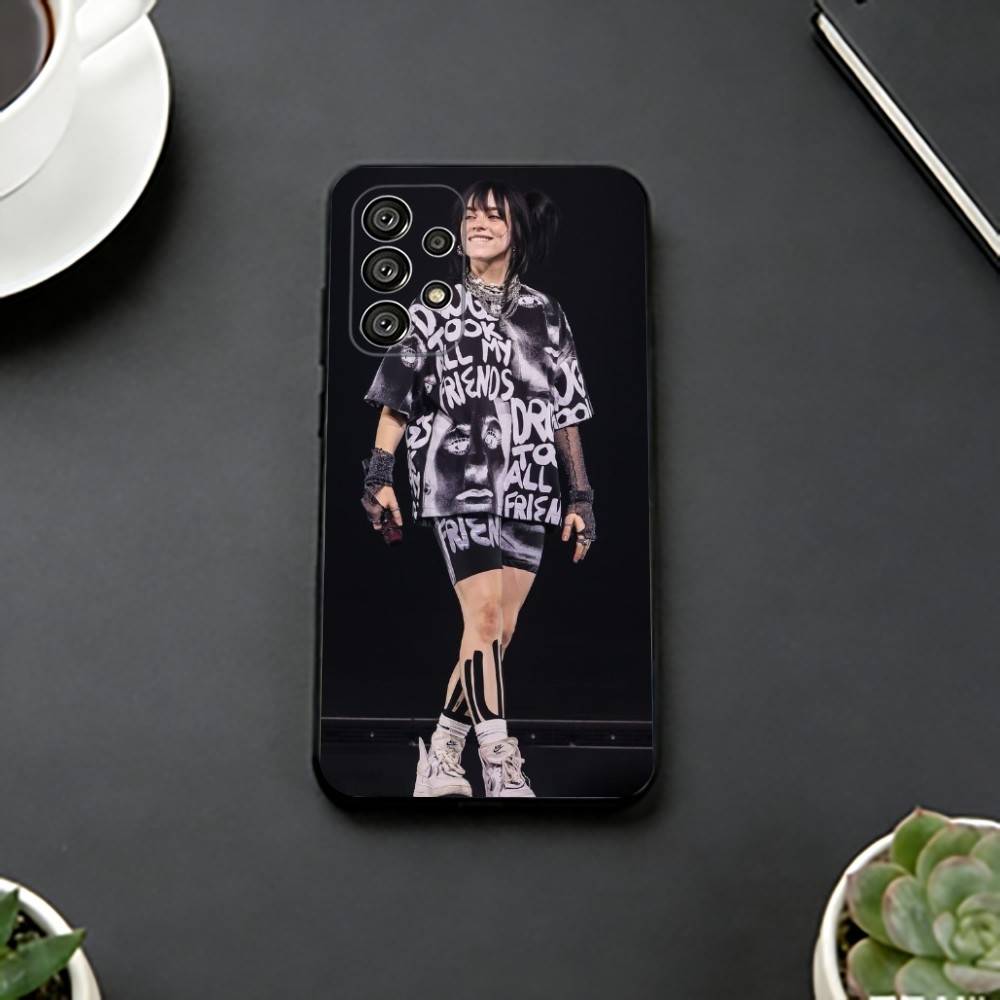B-Billie lovely Eilish Чехол для телефона Черный силикон Мягкий Для Samsung S25,S24,S21,S22,S23,S30,Ultra,S20,Plus,Fe,Lite