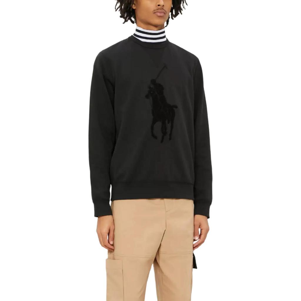 Мужская толстовка Polo Ralph Lauren Solid Logo с вышитым круглым вырезом, черная 710766862-001