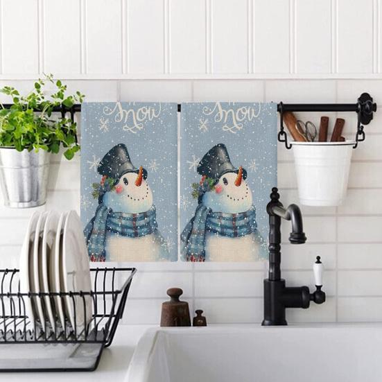 60x40 см рождественское кухонное елочное волокнистое полотенце Снеговик Гном Снежинка сверхтонкое водопоглощающее прямоугольное ультрамягкое