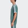 adidas Уютная футболка с круглым вырезом в полоску в стиле ретро Originals (Версия Х) Мужские топы зеленые DV1623
