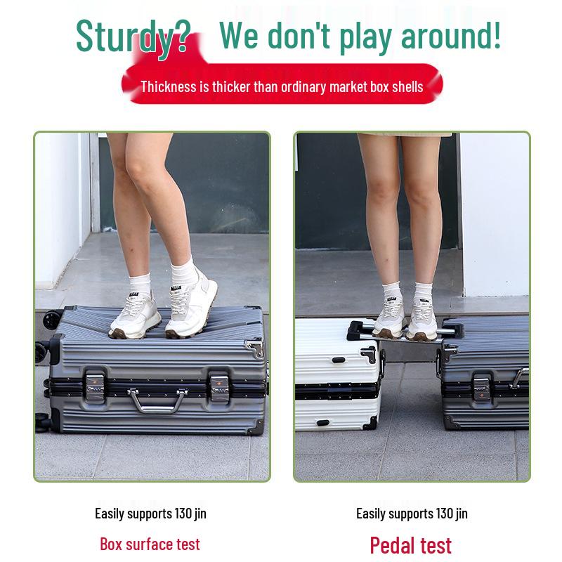 26-дюймовый алюминиевый чемодан с устойчивостью к падениям и износу, универсальные бесшумные колеса - Идеально подходит для женских путешествий