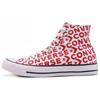 Chuck Taylor All Star Full Print LOGO Casual High-Top Canvas Shoes Unisex Style White and Red