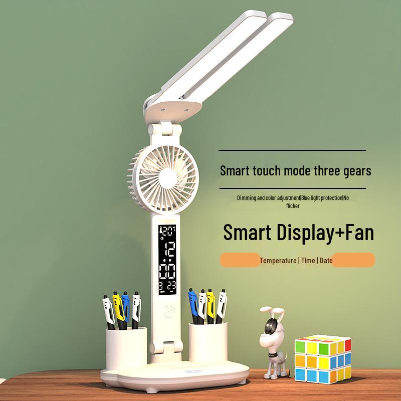 Multifunctional Desk Lamp with Eye Protection and Pen Holder for College Dorms
