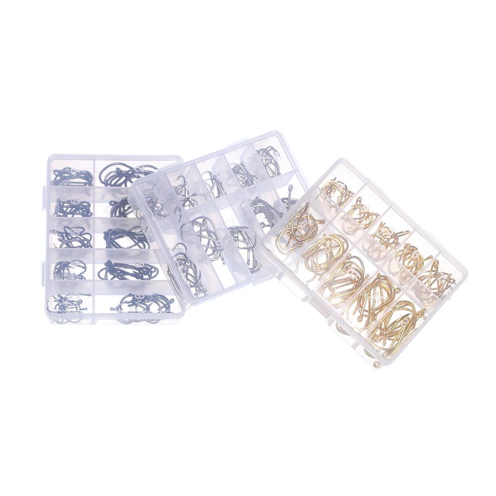 100Pcs 1 Box High Quality 10 Sizes 3# - 12# Fish Bait Fishing Hooks Durable Head Fishook