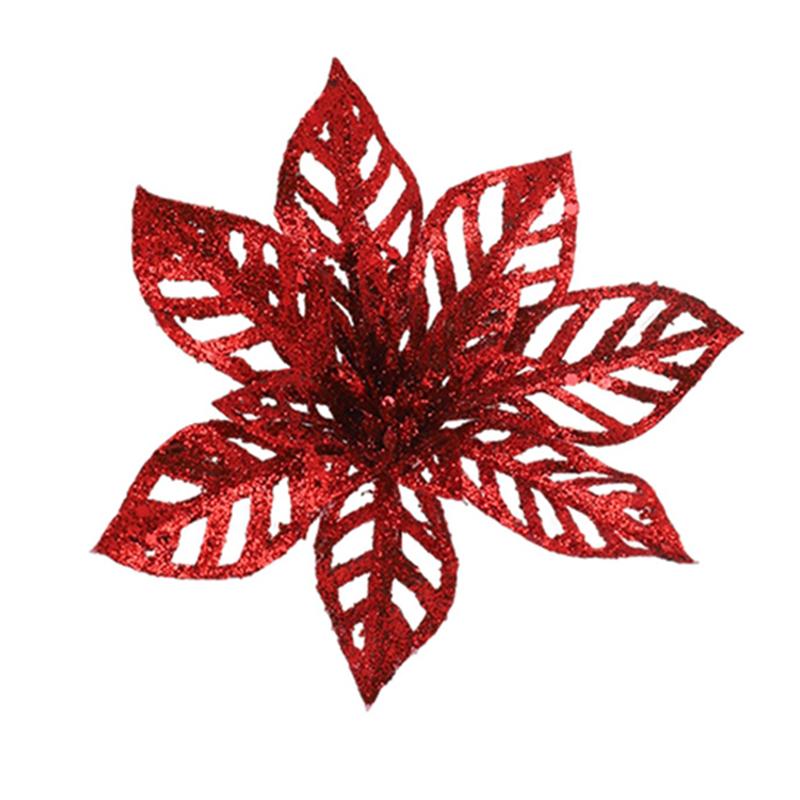 5 шт. Блестящие искусственные цветы Украшение для рождественской елки Для домашнего декора Искусственный цветок Рождественская гирлянда Украшения 2025 Новый год Навидад