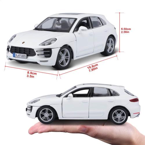 Bburago 1/24 Scale Porsche Macan White / Diecast Model Car, Finished Model, 18-21077 WT