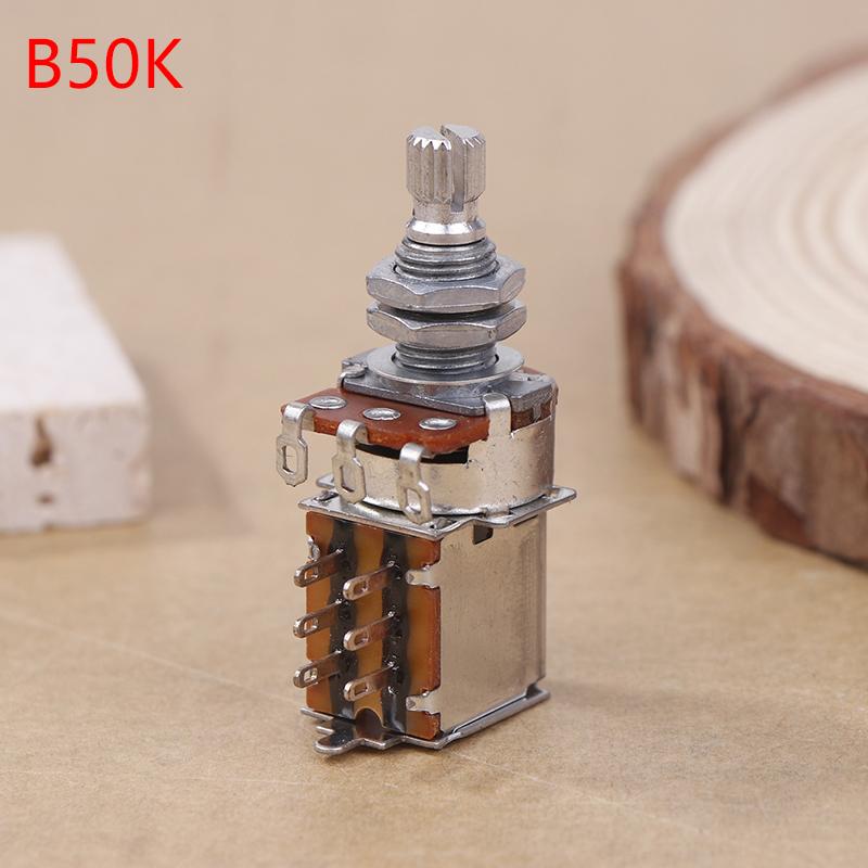1 шт. Гитарный потенциометр Push-Pull(Горшок) Для электрогитары, бас-гитары A/B 25K/50K/250K/500K Потенциометры управления, запчасти