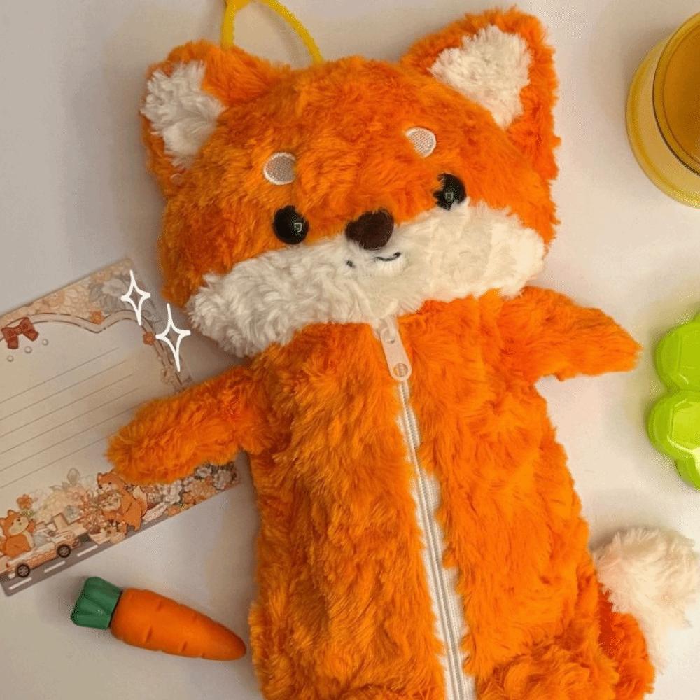 Plush Pen Bag Fox Doll Stationery Organizer High Quality Stationery Bag Back To School Gift