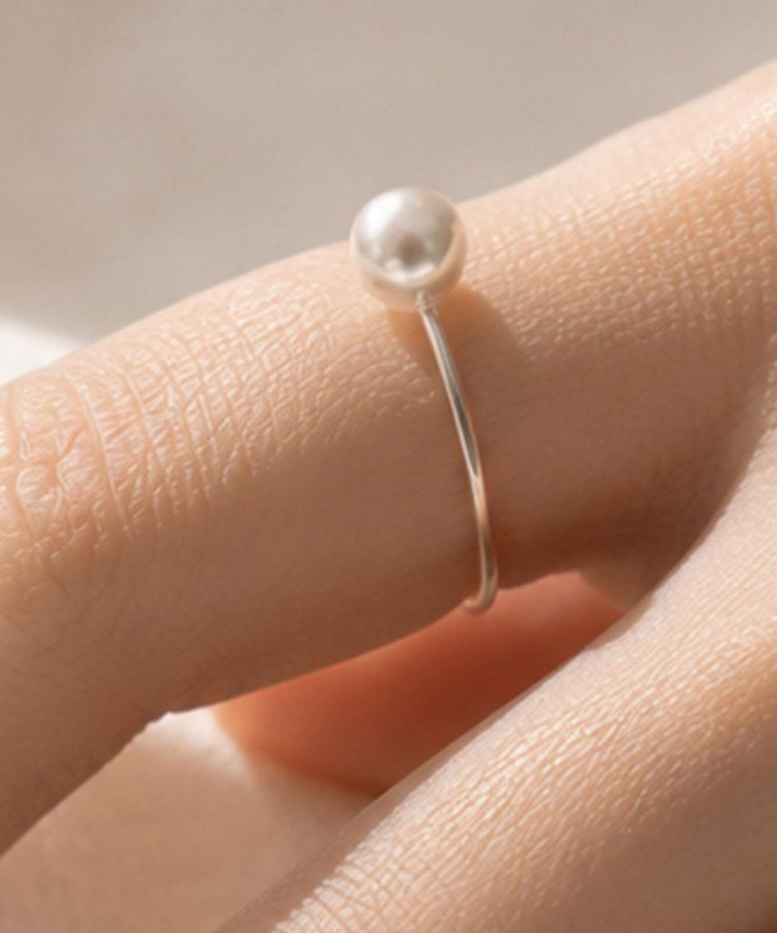 Helene Jewelry Кольцо Мисс из стерлингового серебра 925 пробы с пресноводным жемчугом 6 мм Кольцо с серебряной нитью (Тип D)